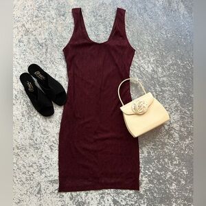 Bar III Deep Wine Backless Dress
